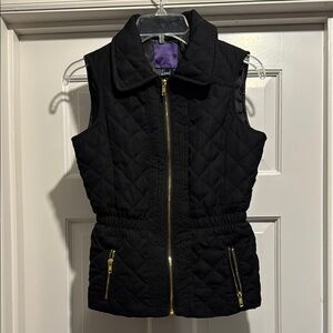 Forever 21 Black and Gold Quilted Vest